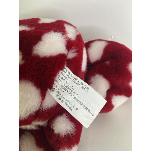 ABC Distributing Red White Hearts Bear Teddy Plush Stuffed Animal Toy with Bow - Picture 8 of 8